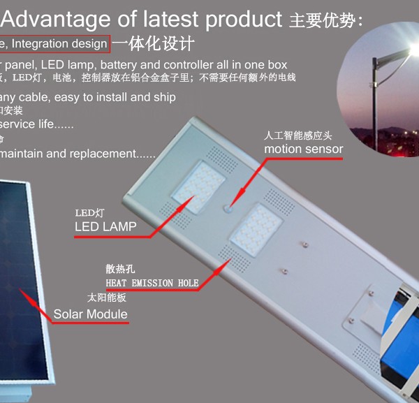 the feature of integrated led street light series