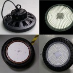100W 150W 200W UFO LED luminária de alto brilho IP65 CE SAA para galpão de armazém (3)