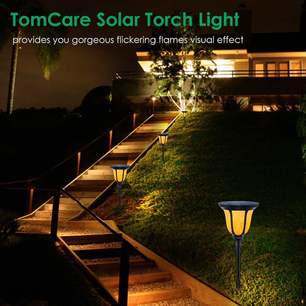 Solar Torches Light Outdoor IP65 Waterproof Flame for Patio Porch Garden Deck Yard (3)